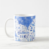 Santorini Griechenland Wassercolor Kaffeetasse (Links)