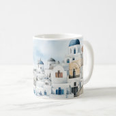 Santorini Griechenland Wassercolor Kaffeetasse (VorderseiteRechts)