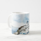 Santorini Griechenland Wassercolor Kaffeetasse (Vorderseite Links)