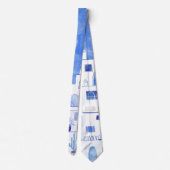 Santorini Griechenland Wassercolor Krawatte (Rückseite)