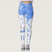 Santorini Griechenland Wassercolor Leggings (Vorderseite)