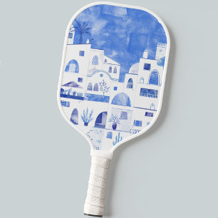 Santorini Griechenland Wassercolor Pickleball Schläger