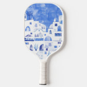 Santorini Griechenland Wassercolor Pickleball Schläger (Rückseite)