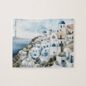 Santorini Griechenland Wassercolor Puzzle (Horizontal)