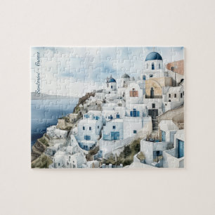 Santorini Griechenland Wassercolor Puzzle