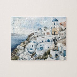 Santorini Griechenland Wassercolor Puzzle
