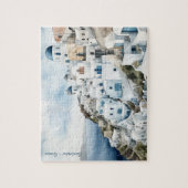 Santorini Griechenland Wassercolor Puzzle (Vertikal)