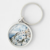 Santorini Griechenland Wassercolor Schlüsselanhänger (Vorne)