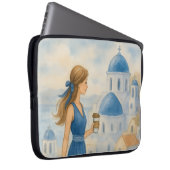 Santorini Griechenland Wasserfarbe Laptopschutzhülle (Vorne Rechts)