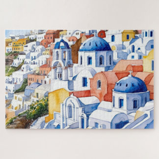 Santorini Griechenland Wasserfarbenrätsel beibehal Puzzle