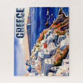 Santorini Griechenland Wasserfarbenrätsel beibehal Puzzle (Vertikal)