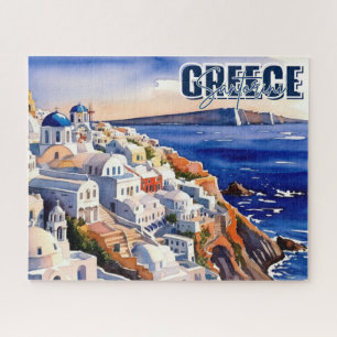 Santorini Griechenland Wasserfarbenrätsel beibehal Puzzle
