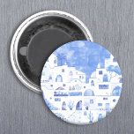 Santorini Griechenland Wasserfarbenwelt Magnet<br><div class="desc">Ein Gemälde aus der Wasserfarbenwelt der schönen griechischen Insel Santorin.</div>