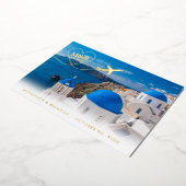 Santorini Griechenland Wedding Save the Date Postc Folieneinladung (Gedreht)