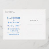 Santorini Griechenland Wedding Save the Date Postc Folieneinladung (Rückseite)