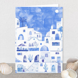 Santorini Griechische Aquarellkarte Ankündigung