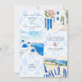 Santorini griechische Hochzeit Einladung (Vorderseite)