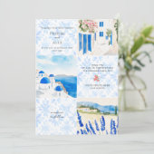Santorini griechische Hochzeit Einladung (Stehend Vorderseite)
