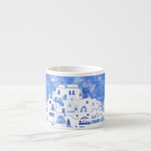 Santorini Griechische Insel Malerei Espressotasse (Vorderseite)