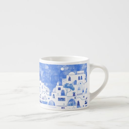 Santorini Griechische Insel Malerei Espressotasse (Rechts)