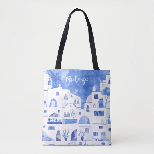 Santorini Griechische Insel Personalisierte Wasser Tasche (Vorderseite)