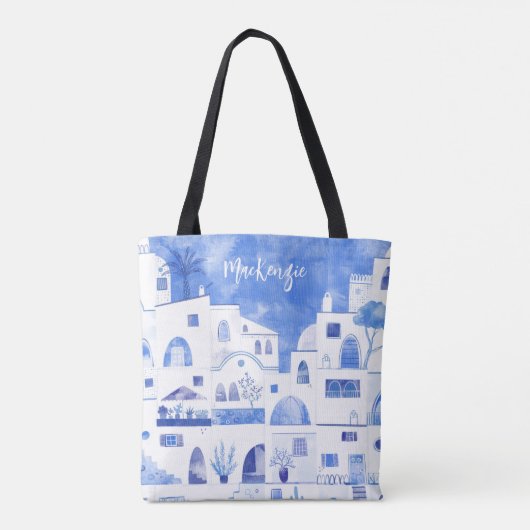 Santorini Griechische Insel Personalisierte Wasser Tasche (Rückseite)