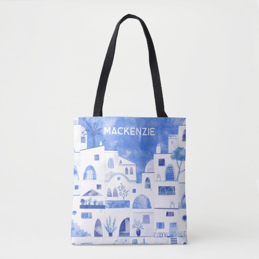 Santorini Griechische Insel Personalisierte Wasser Tasche (Vorderseite)