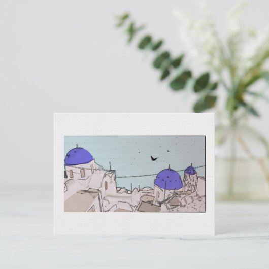 Santorini Griechische Insel Picture Postcard Postkarte (Stehend Vorderseite)