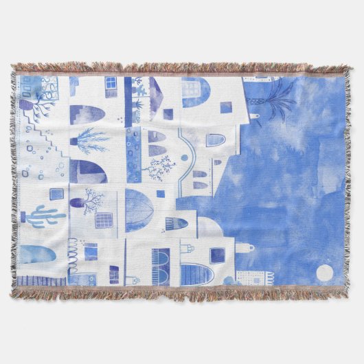 Santorini Griechische Insel Wasserfarbe Decke (Vorderseite)