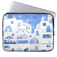Santorini Griechische Insel Wasserfarbe