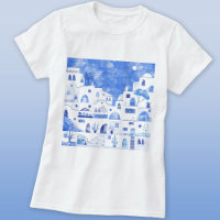 Santorini Griechische Insel Wasserfarbe