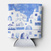 Santorini Griechische Insel Wasserfarbenwelt Dosenkühler (Vorderseite)
