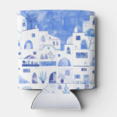 Santorini Griechische Insel Wasserfarbenwelt Dosenkühler (Rückseite)