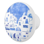 Santorini Griechische Insel Wasserfarbenwelt Keramikknauf (Rechts)