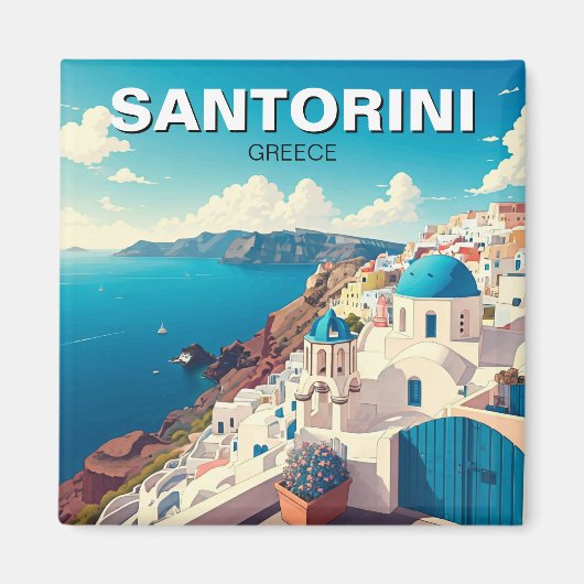 Santorini Griechische Inseln Magnet (Vorne)