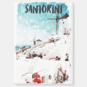 Santorini Griechische Inseln Wasserfarbenreise Magnet (Vorderseite)