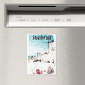 Santorini Griechische Inseln Wasserfarbenreise Magnet (In Situ (Geschirrspüler))
