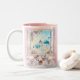 Santorini Griechische Leckereien Cakes Desserts Zweifarbige Tasse