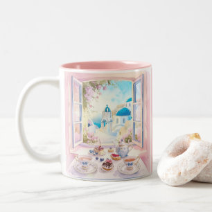 Santorini Griechische Leckereien Cakes Desserts Zweifarbige Tasse