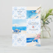 Santorini Griechischer Strand Einladung (Stehend Vorderseite)