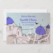 Santorini Griechisches Post Hochzeitsempfang Party Einladung (Vorderseite)