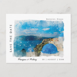 Santorini Grieß Sommer Save the Date Postkarte