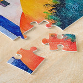 Santorini-Hanglage in abstrakten Farbtönen Puzzle (Seite)