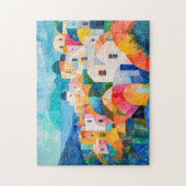 Santorini-Hanglage in abstrakten Farbtönen Puzzle (Vertikal)