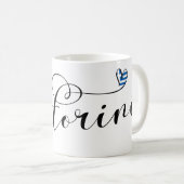 Santorini Herz in Flag, Griechenland, Thira Kaffeetasse (VorderseiteRechts)