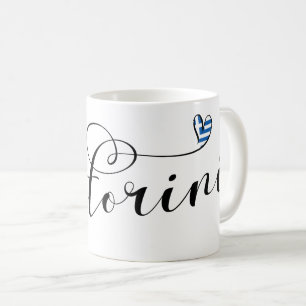 Santorini Herz in Flag, Griechenland, Thira Kaffeetasse