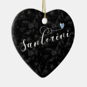 Santorini Herz in Flag, Griechenland, Thira Keramik Ornament (Rechts)