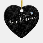 Santorini Herz in Flag, Griechenland, Thira Keramik Ornament (Vorne)