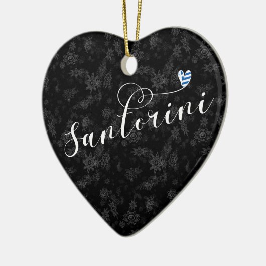 Santorini Herz in Flag, Griechenland, Thira Keramik Ornament (Links)