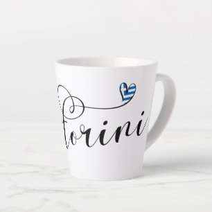 Santorini Herz in Flag, Griechenland, Thira Milchtasse